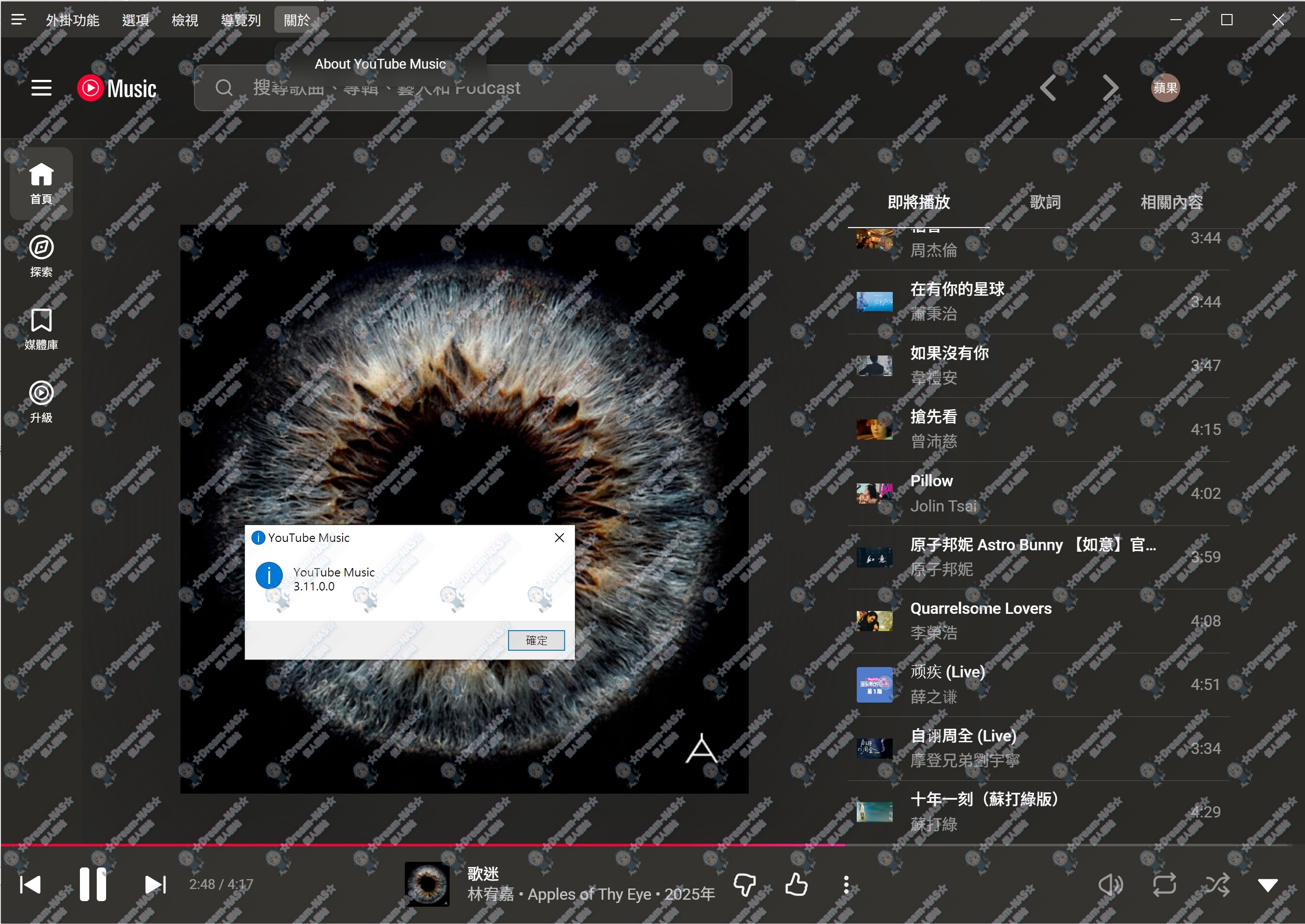圖片[2]-(2025.11.18更新)YouTube Music 3.11.0 (Windows&Mac OS、支援繁體中文、無廣告、可登入、多樣外掛插件)-☆Dream-NAS☆ 個人網站